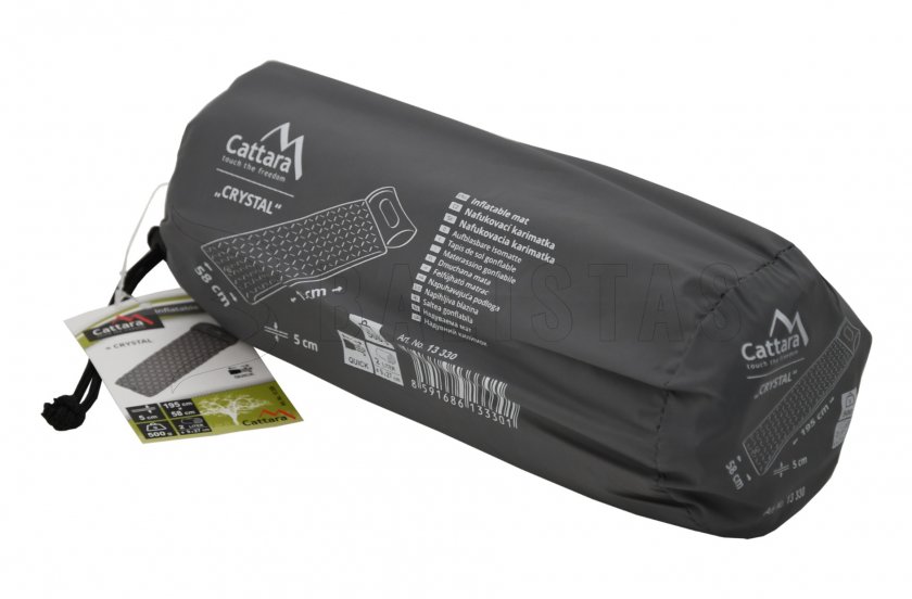 Matelas de sol gonflable CRYSTAL 195x58x5cm gris