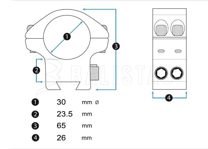 Support réglable en hauteur Eagle Vision Infinity 22mm/30mm