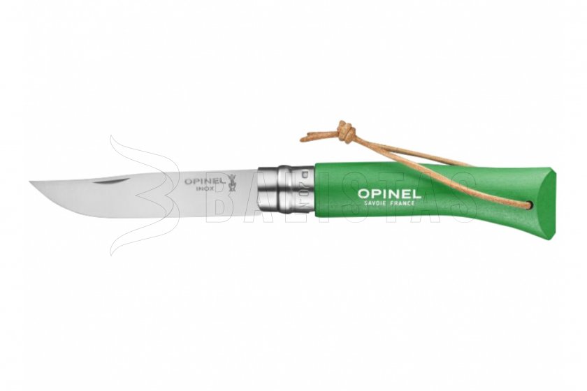 Couteau Opinel 7 Inox vert avec sangle