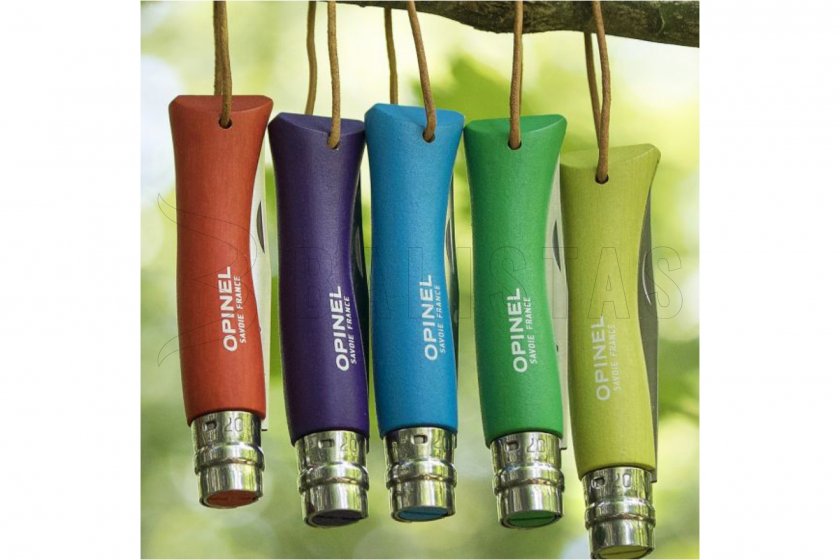 Couteau Opinel 7 Inox vert avec sangle