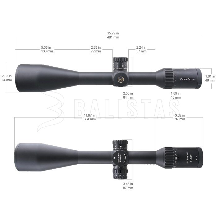 Lunette de visée Vector Optics Continental x6 5-30X56 Tactical SFP ARI VCT-20A MRAD