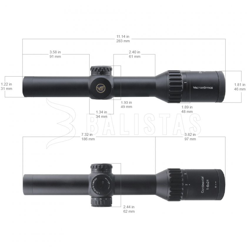 Lunette de visée Vector Optics Continental x6 1-6X24 SFP Tactical VEC-T6M MRAD