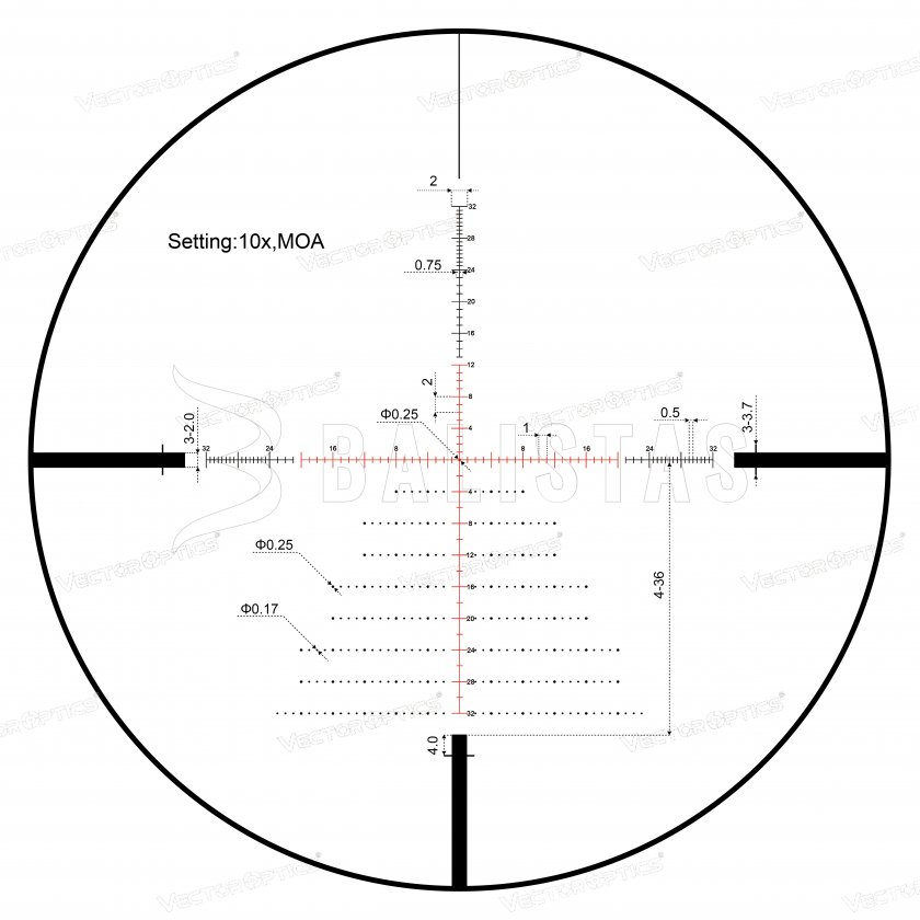 Télescope Vector Optics Zalem 4-48x65 ED SFP BDC MOA