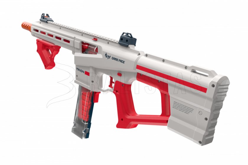 Fusil blaster Game Face Trion à projectiles en mousse rouge