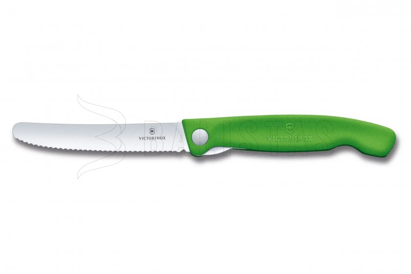 Couteau pliant à légumes Victorinox lame ondulée Vert