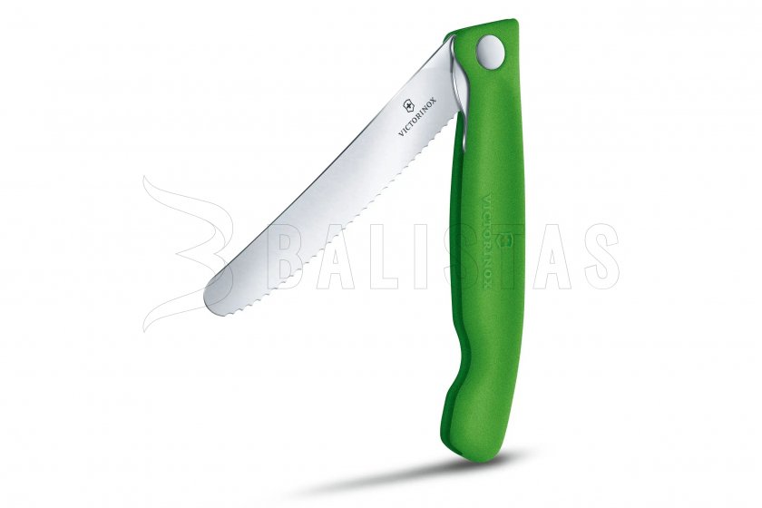 Couteau pliant à légumes Victorinox lame ondulée Vert