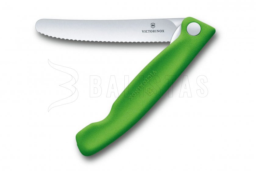 Couteau pliant à légumes Victorinox lame ondulée Vert