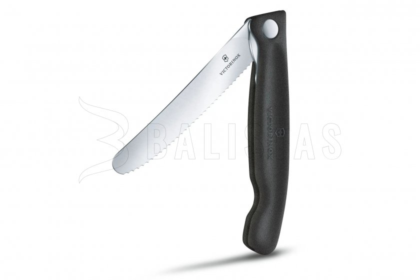 Couteau pliant à légumes Victorinox lame ondulée Noir