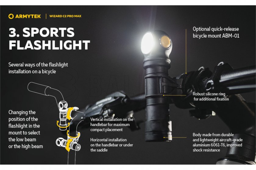 Lampe frontale Armytek Wizard C2 Pro MAX Cold Light