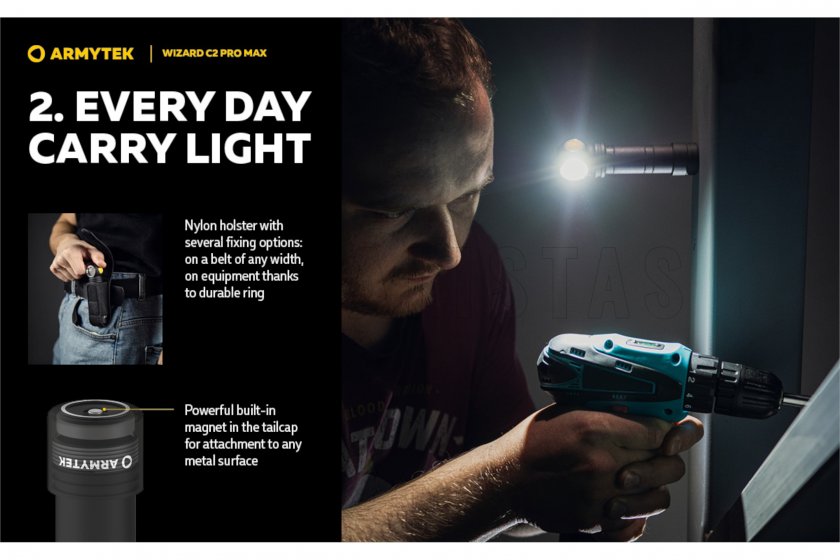 Lampe frontale Armytek Wizard C2 Pro MAX Warm Light