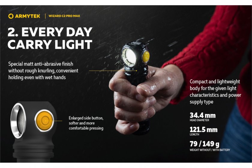 Lampe frontale Armytek Wizard C2 Pro MAX Warm Light
