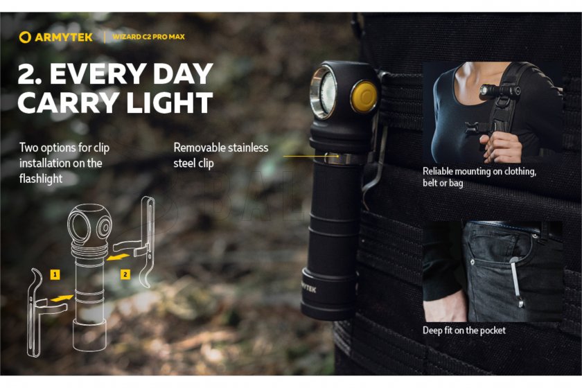Lampe frontale Armytek Wizard C2 Pro MAX Warm Light