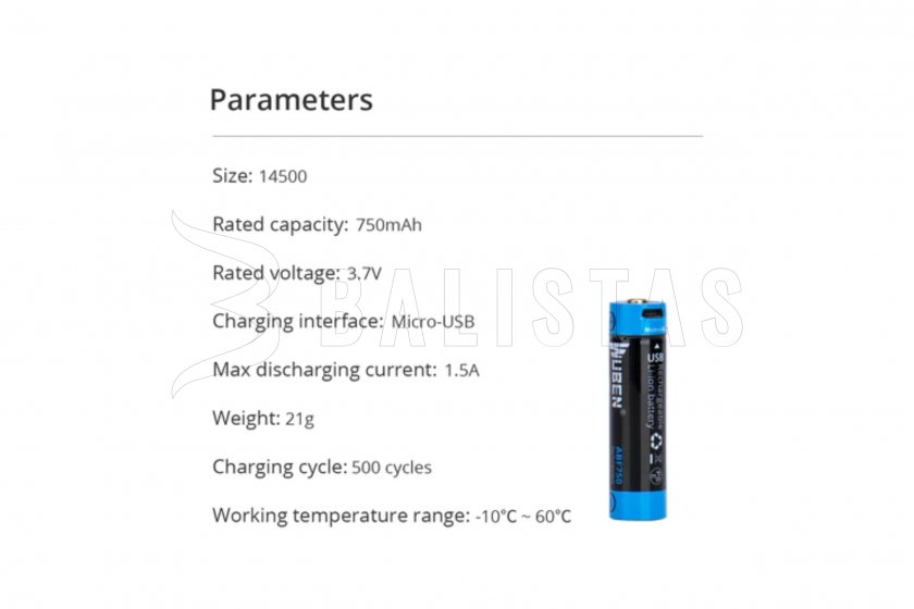 Batterie Wuben 14500B Li-Ion 750mAh