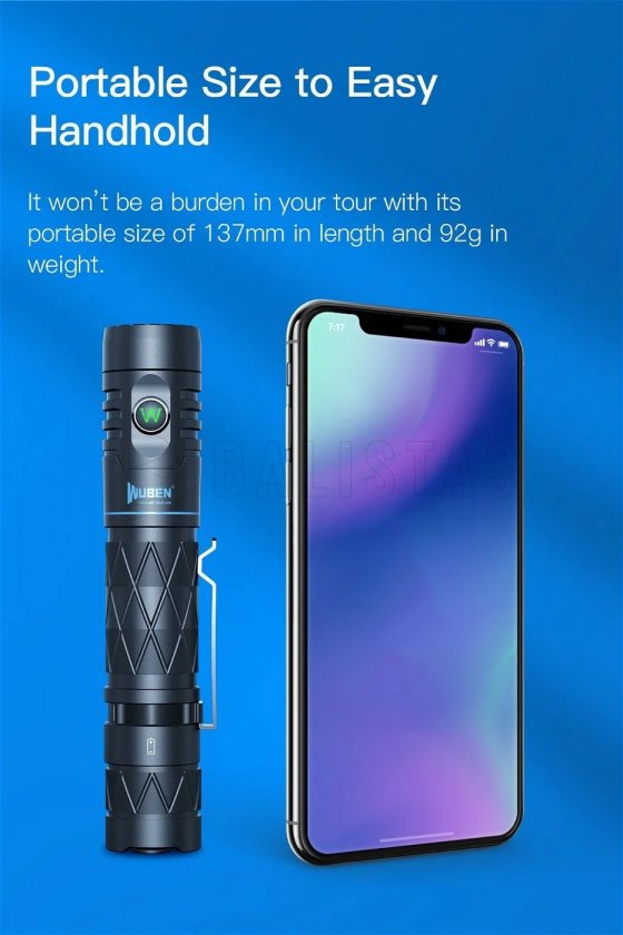 Lampe de poche Wuben E12R noir
