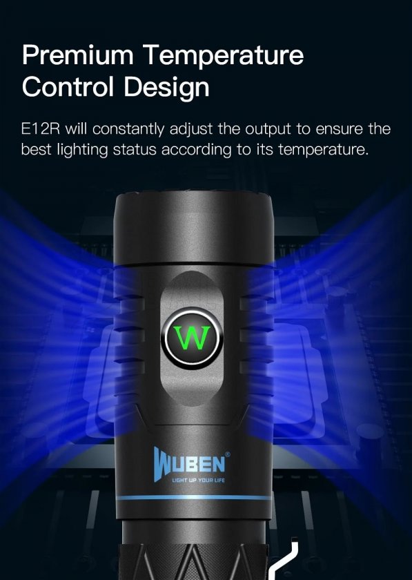 Lampe de poche Wuben E12R noir