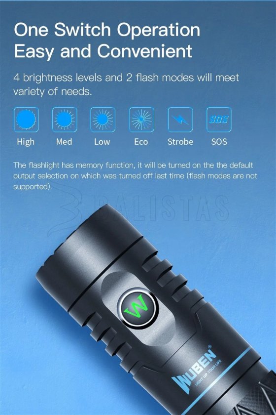 Lampe de poche Wuben E12R noir