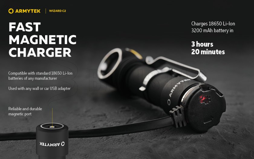 Armytek Wizard C2 Lampe frontale à lumière froide