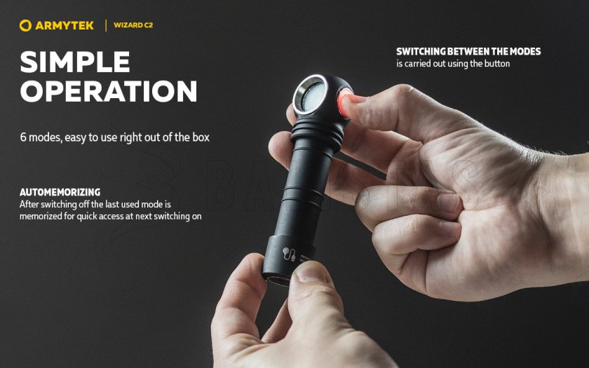 Armytek Wizard C2 Lampe frontale à lumière froide