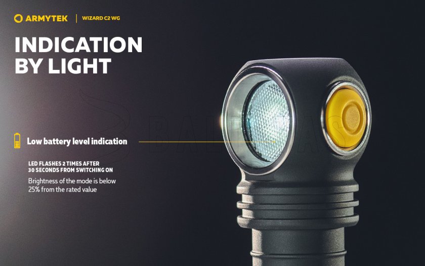 Lampe frontale Armytek Wizard C2 WG Lumière chaude et verte