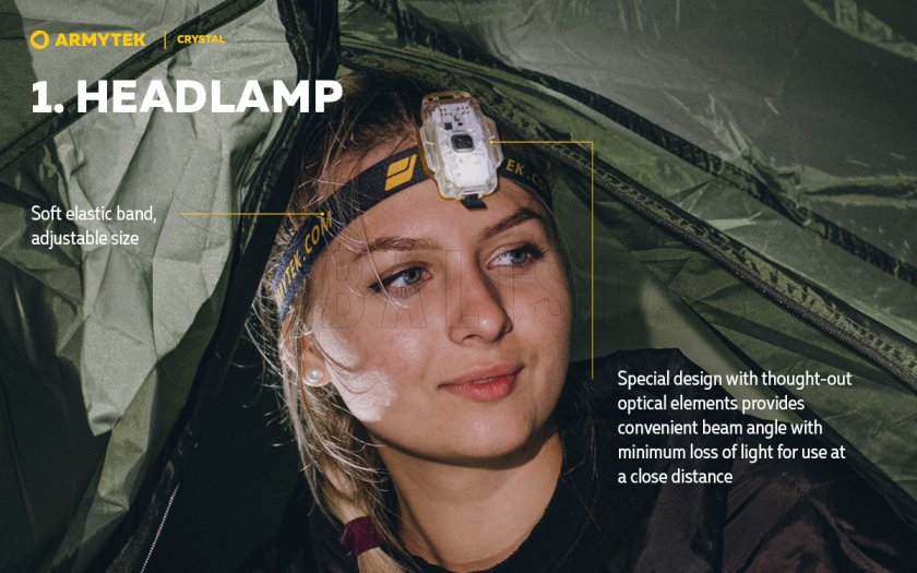 Lampe frontale multifonction Armytek Crystal Green