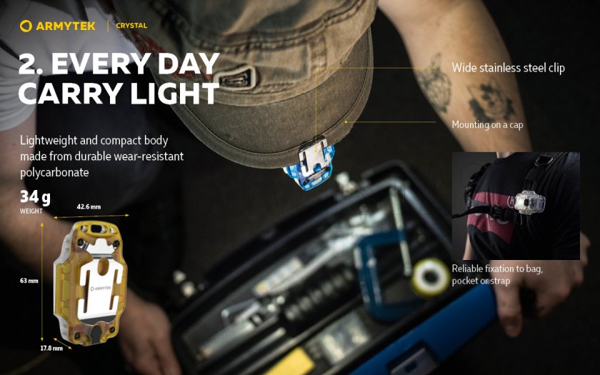 Lampe frontale multifonction Armytek Crystal Green