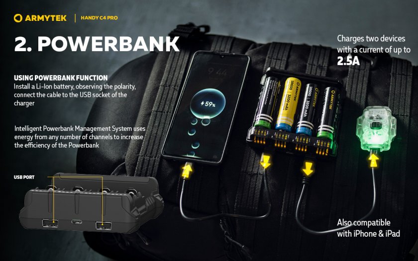 Chargeur Armytek Handy C4 Pro