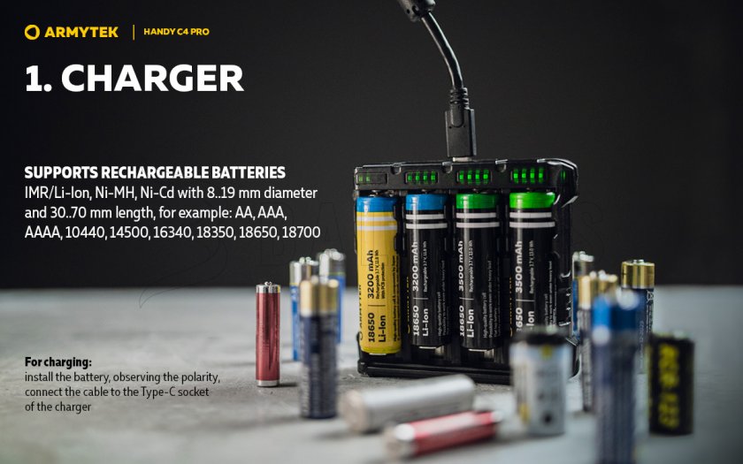 Chargeur Armytek Handy C4 Pro