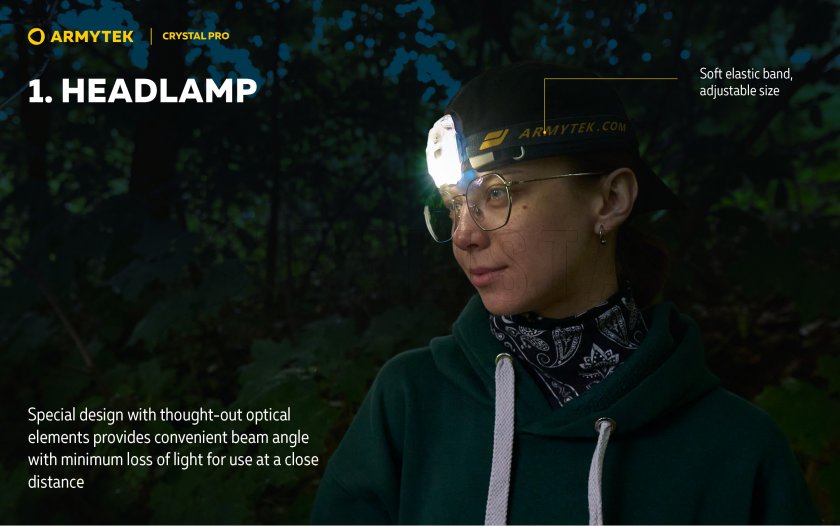 Armytek Crystal Pro lampe de poche multifonction - gris
