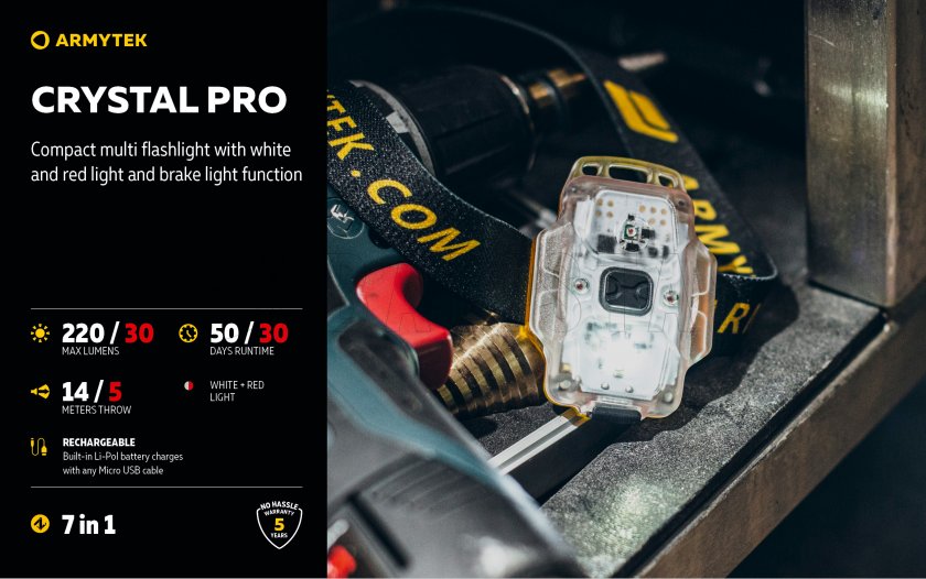 Armytek Crystal Pro lampe de poche multifonction - gris