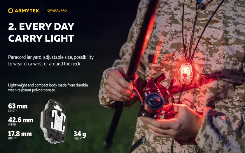 Armytek Crystal Pro lampe de poche multifonction - gris