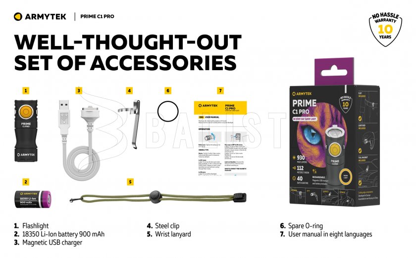 Lampe de poche Armytek Prime C1 Pro lumière chaude