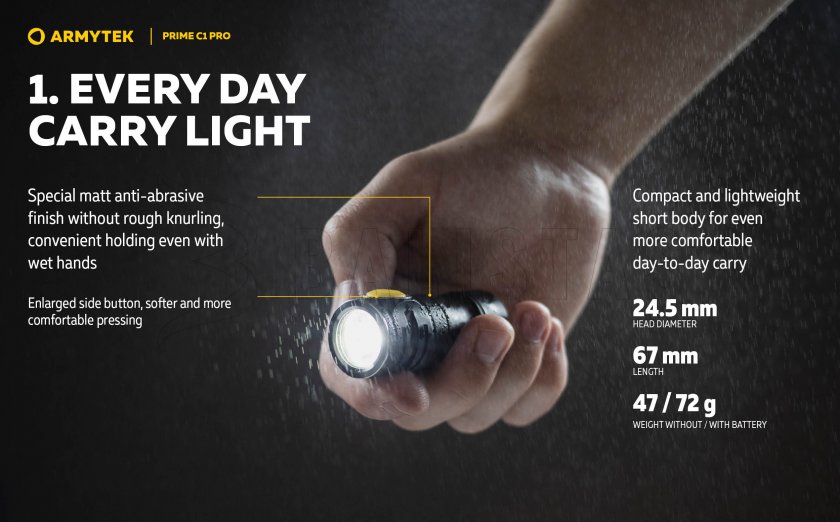 Lampe de poche Armytek Prime C1 Pro lumière chaude