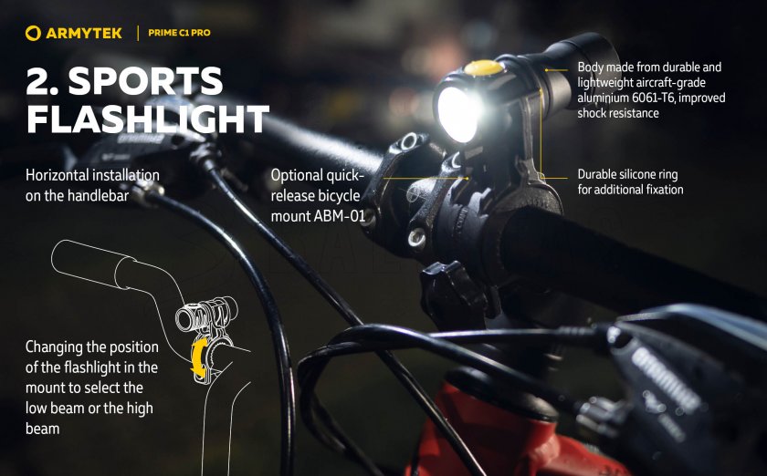 Lampe de poche Armytek Prime C1 Pro lumière chaude