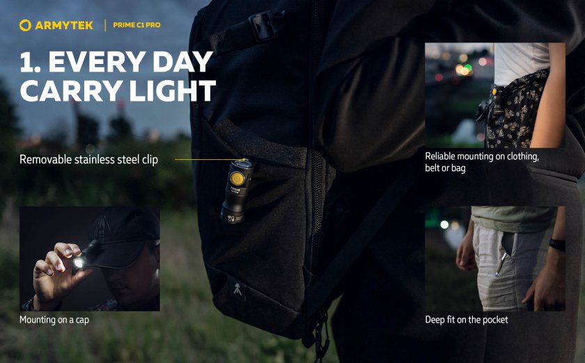 Lampe de poche Armytek Prime C1 Pro lumière chaude