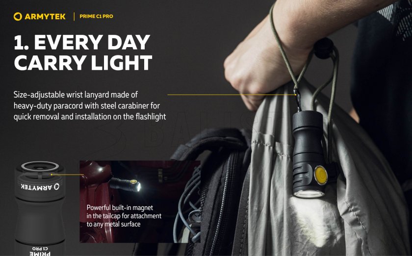 Lampe de poche Armytek Prime C1 Pro lumière chaude