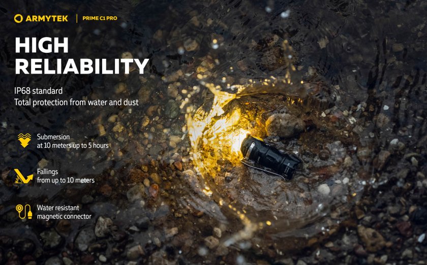 Lampe de poche Armytek Prime C1 Pro lumière chaude