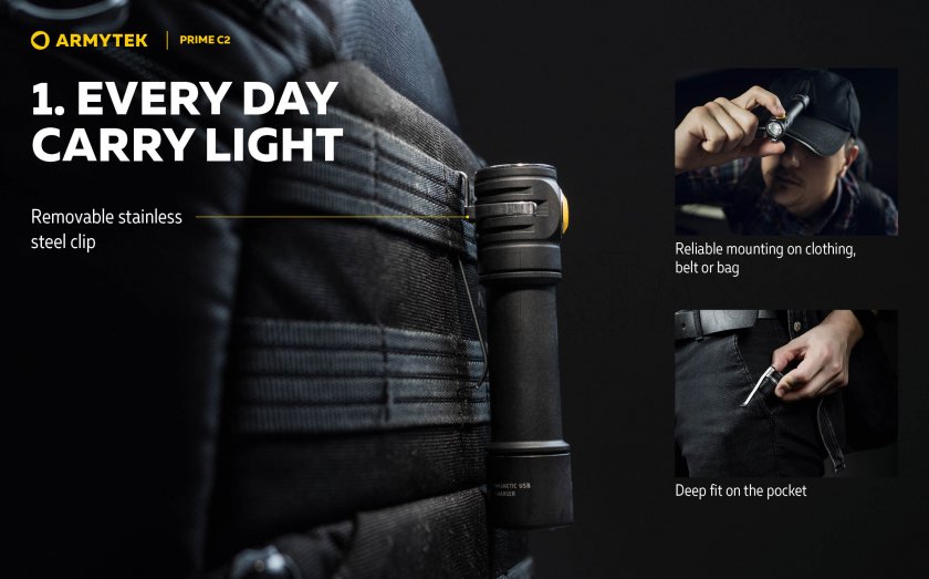 Lampe de poche Armytek Prime C2 - lumière chaude
