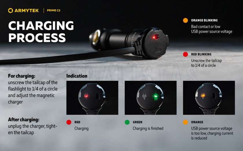 Lampe de poche Armytek Prime C2 - lumière chaude