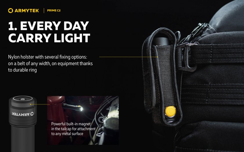 Lampe de poche Armytek Prime C2 - lumière chaude