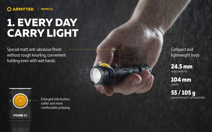 Lampe de poche Armytek Prime C2 - lumière chaude