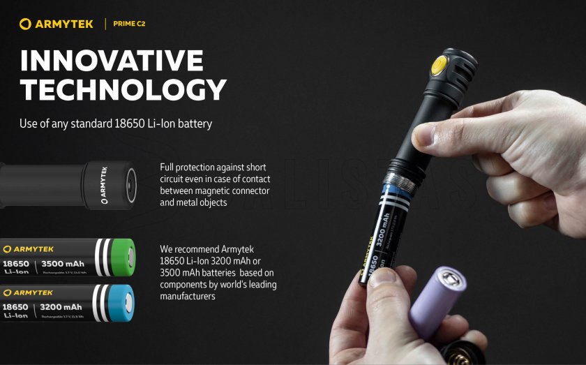 Lampe de poche Armytek Prime C2 - lumière chaude