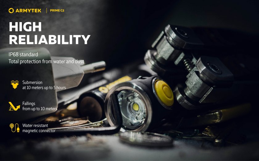 Lampe de poche Armytek Prime C2 - lumière chaude