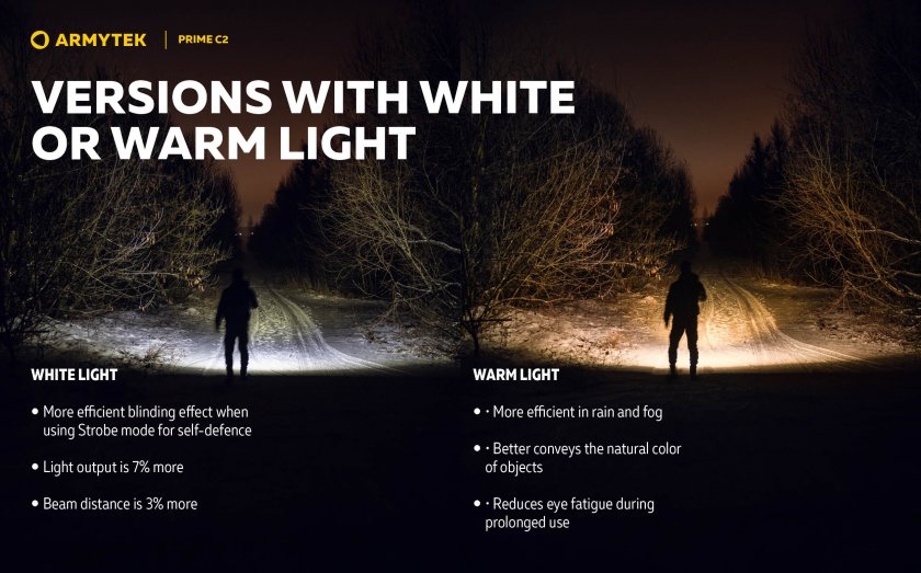 Lampe de poche Armytek Prime C2 - lumière chaude