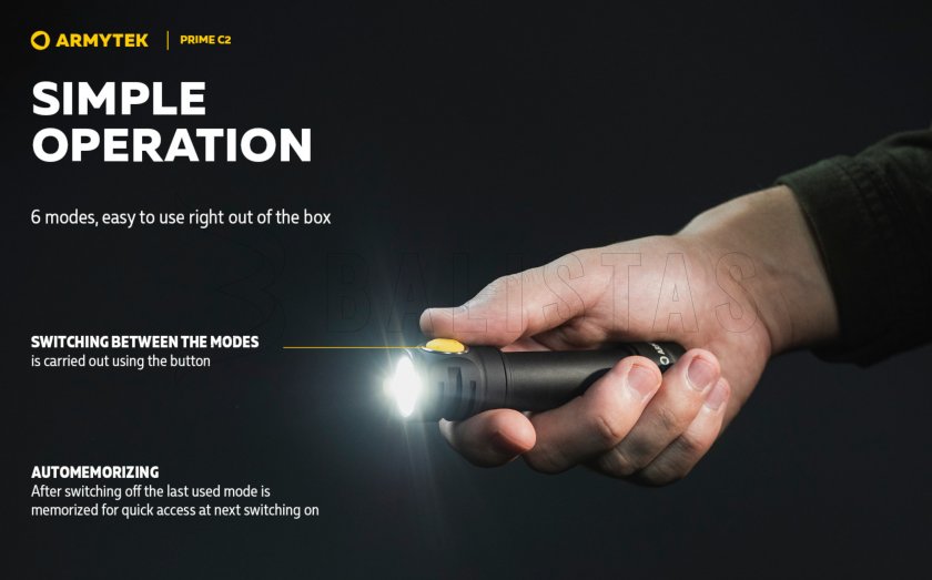 Lampe de poche Armytek Prime C2 - lumière chaude