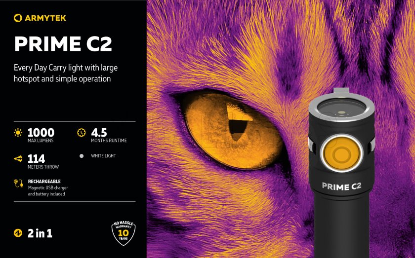 Lampe Armytek Prime C2 - lumière froide