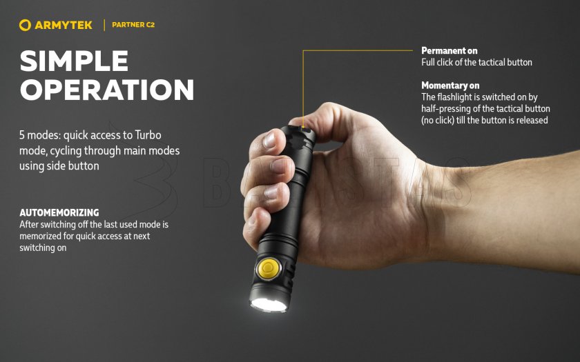 Lampe tactique Armytek Partner C2 lumière froide