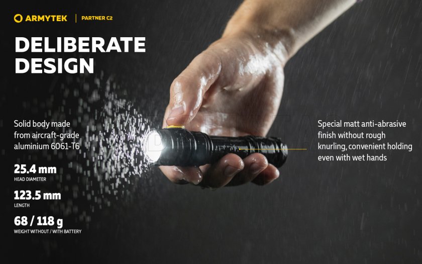 Lampe tactique Armytek Partner C2 lumière froide