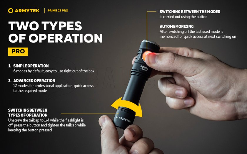 Lampe de poche Armytek Prime C2 Pro v4 Warm Light