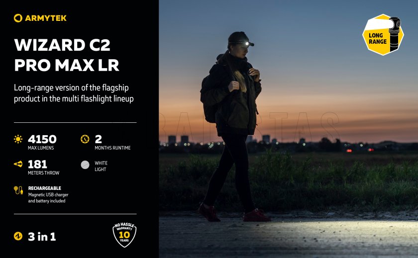 Lampe Armytek Wizard C2 Pro MAX LR lumière froide
