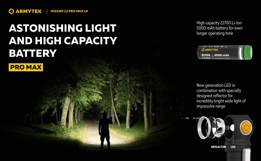 Lampe Armytek Wizard C2 Pro MAX LR lumière froide